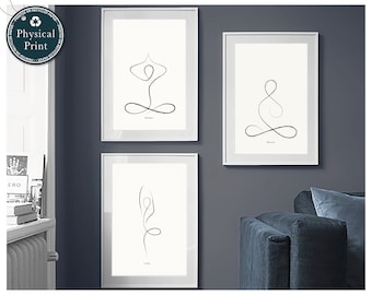 Yoga Poses Print Set: Minimalist Line Art, Yoga Room Decor