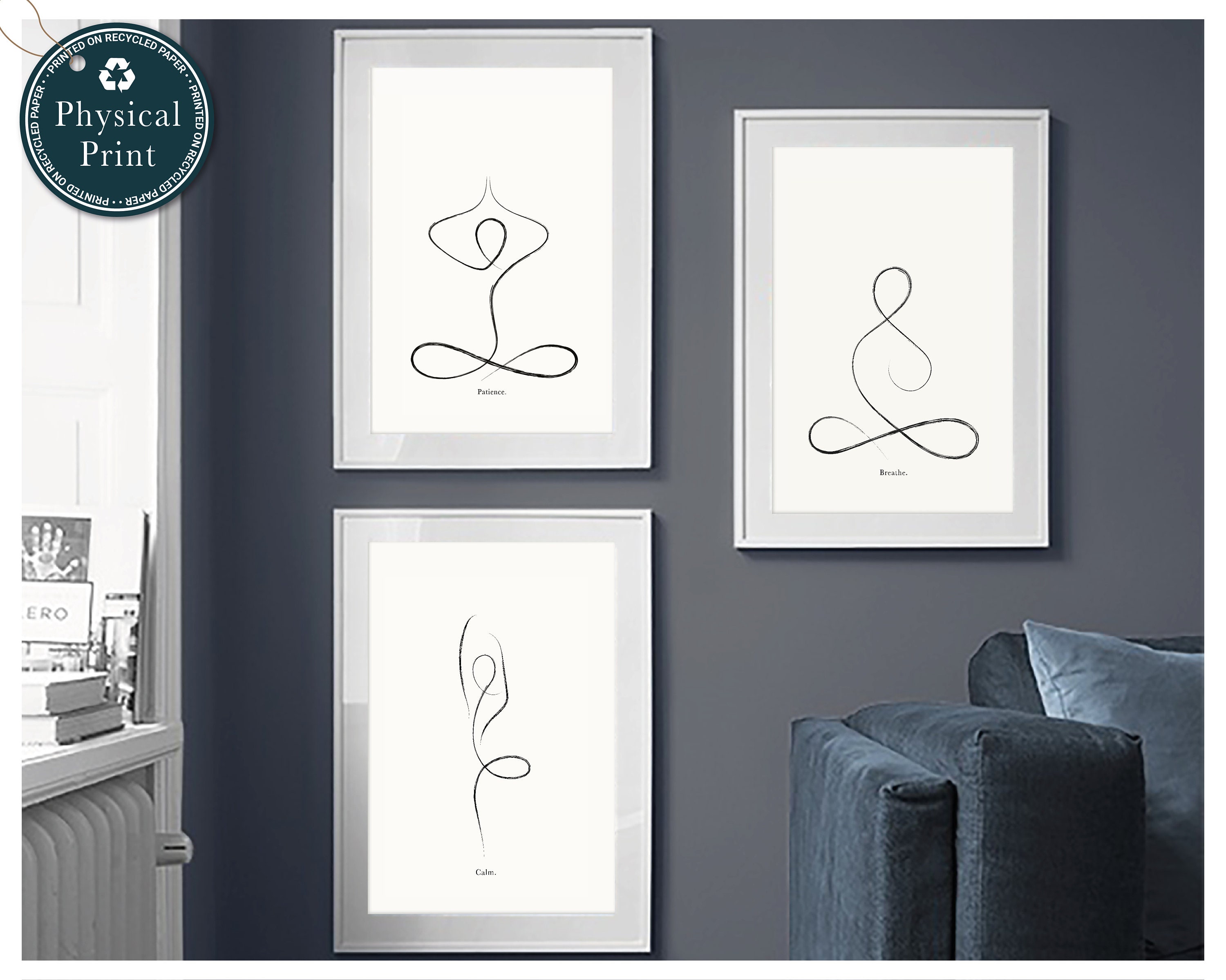Yoga Prints Set Yoga Wall Art Set of 3 prints Yoga Gifts Etsy