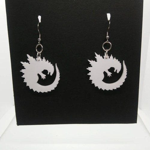 Classy Godzilla Earrings Etsy