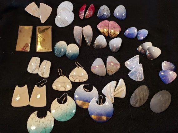 Vintage LOT 1980's Gorman Earrings 23 pair handcra
