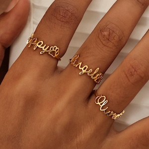 Custom Name Ring with paw TSK Silver | Pet Lover Gift - Mother - Christmas Gifts