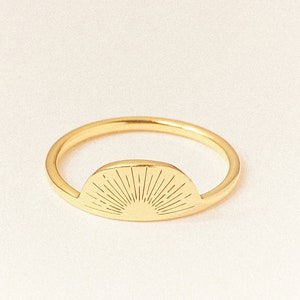 You Are My Sunshine Ring | Half Circle Sun Ring |Minimalist Trendy Jewelry |Best Friend Gift| Valentine Gifts