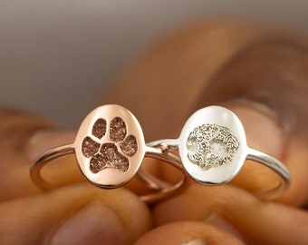 Custom Dog Paw Ring | Nose Paw Print Ring | Dog Ears Ring | Pet Memorial Gift| Gift for Pet Lover| Christmas Gifts