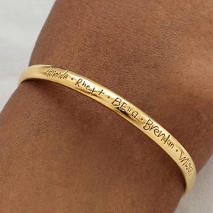 Actual Handwriting Cuff Bracelet TSK Silver | Personalized Engraved Cuffs Jewelry | Wedding - Christmas Gifts