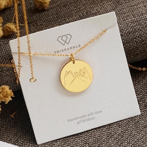 Personalized Graduation Gift | Pinky Promise Necklace | Custom Best Friend Jewelry | Gold Filled Necklace | Valentine Gifts
