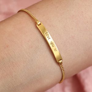Actual Handwriting Bracelet | Handwritten Name Skinny Bar Jewelry | Mother's Day - Christmas Gifts