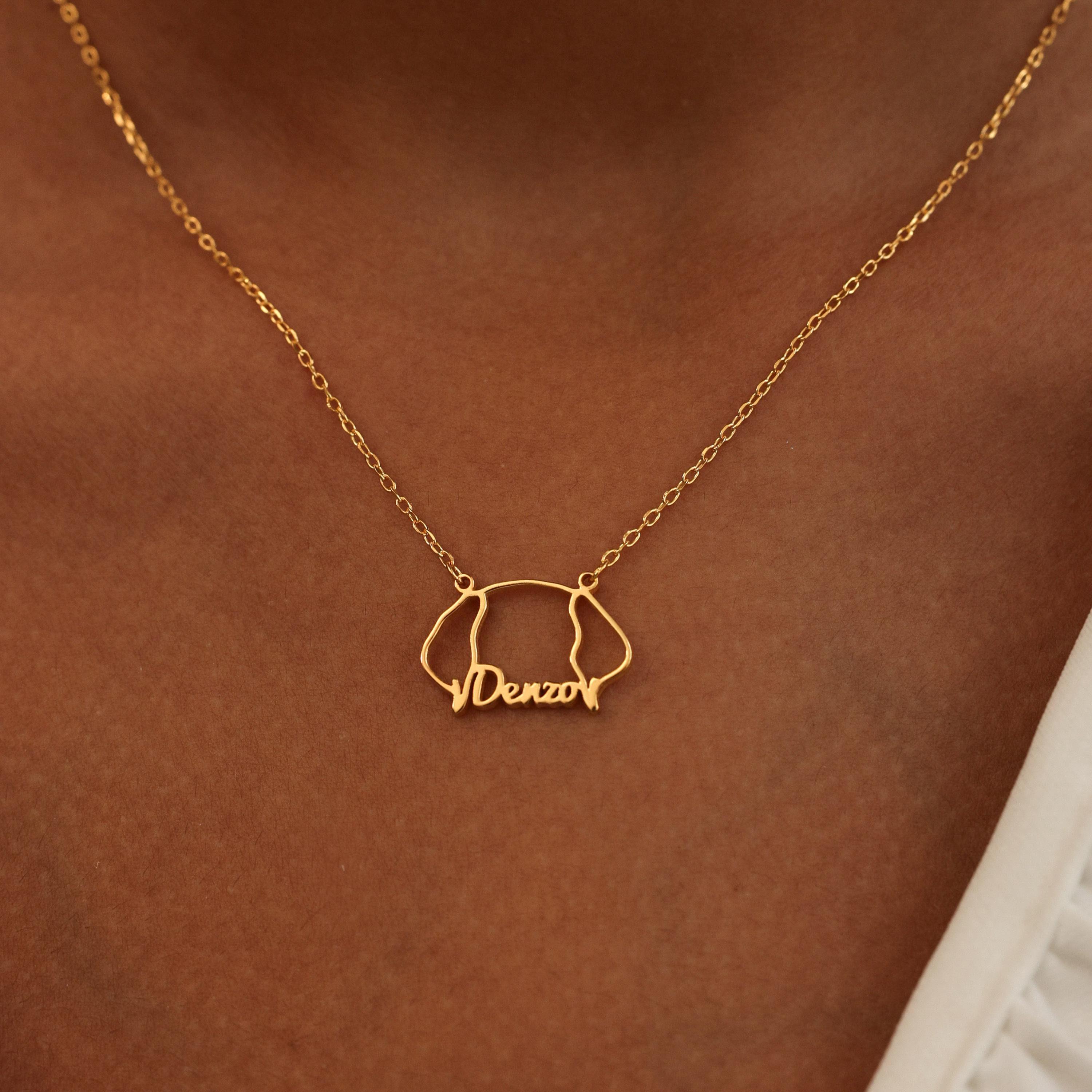 Custom Dog Name Necklace TSK Silver - Pet Names Necklaces - Pets Lover Gift - Christmas Gifts