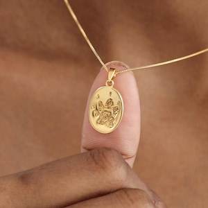 Custom Curved Oval Dog Paw Necklace By TSK Silver  | Pet Lovers | Christmas Gifts