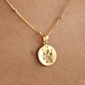 Dog Paw Circle Charm Necklace TSK Silver | PawPrint Jewelry | Mother's Day - Christmas Gifts