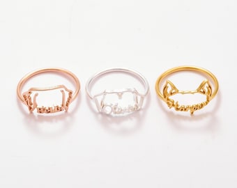 Custom Pet&#39;s name Ring with Ears by TSK Silver | Dog Name Ring | Pet Lovers Jewelry | Dog Lover Gifts