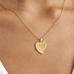 Heart Charm Fingerprint Necklace TSK Silver | Actual Thumbprint Jewelry | Mother's Day - Christmas Gifts