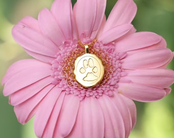 Custom Pet Paw Oval Necklace | PawPrint Jewelry | Gift For Cat Lovers | Christmas Gifts