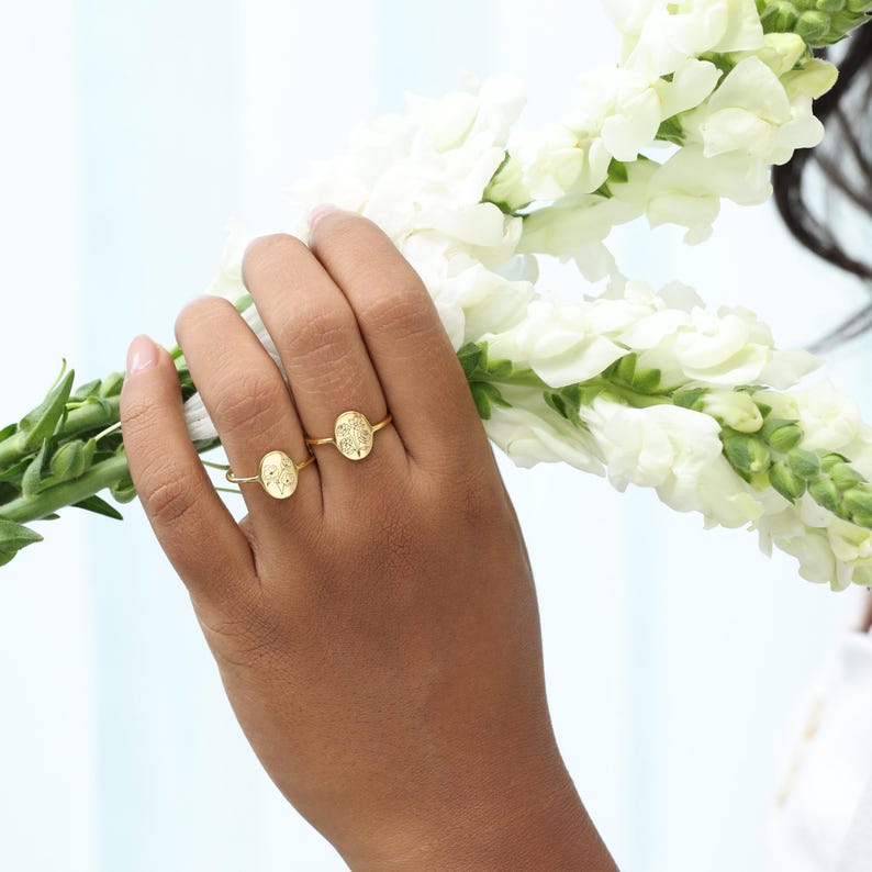 Family Florals Ring | Multiple Birth Flower Jewelry | Mother's Day Giftss | Christmas Gifts image 10