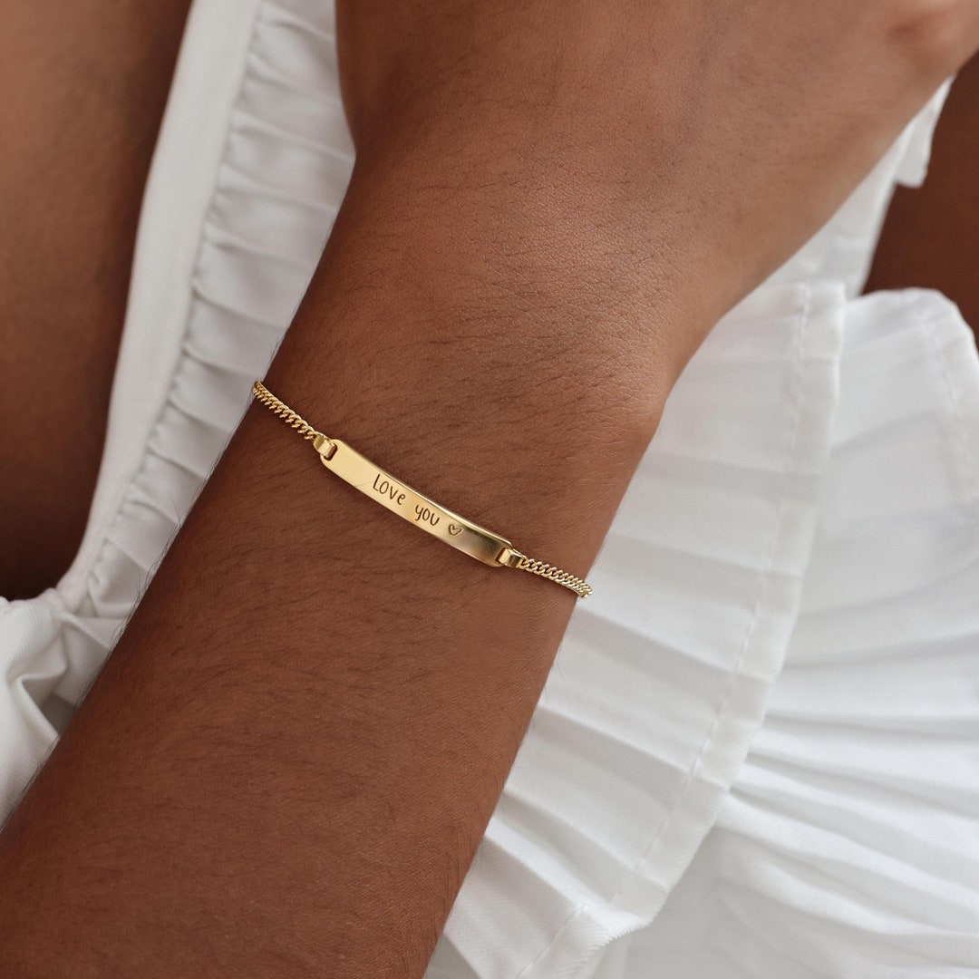 Actual Handwriting Bracelet Handwritten Skinny Bar Jewelry