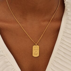 Dog Tag Fingerprint Necklace | Signature Necklace | Handwriting ...