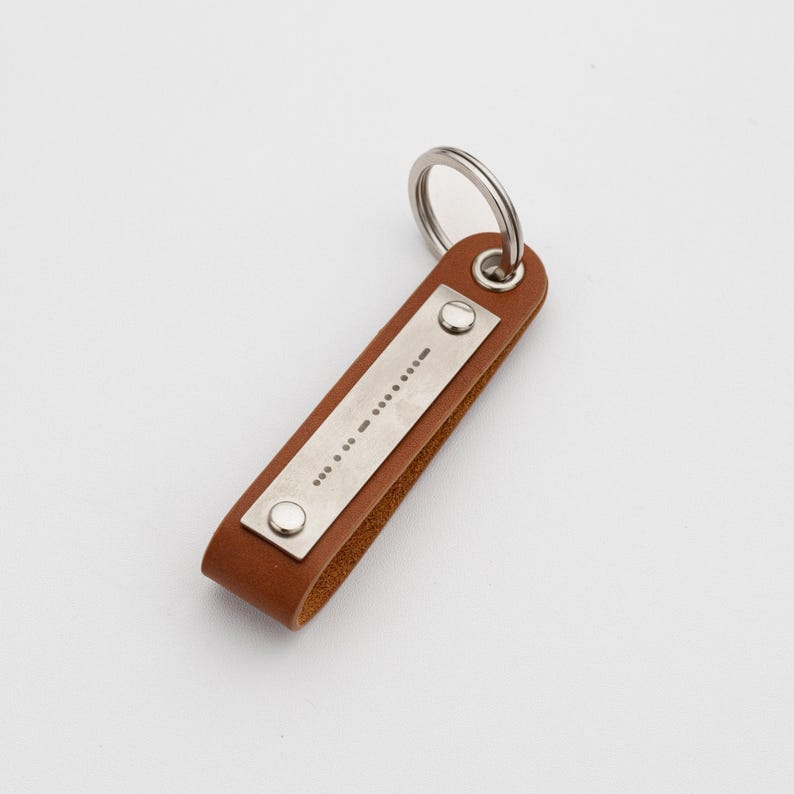 Morse Code Keychain| Custom Leather Keychains | Wedding Giveaway ...