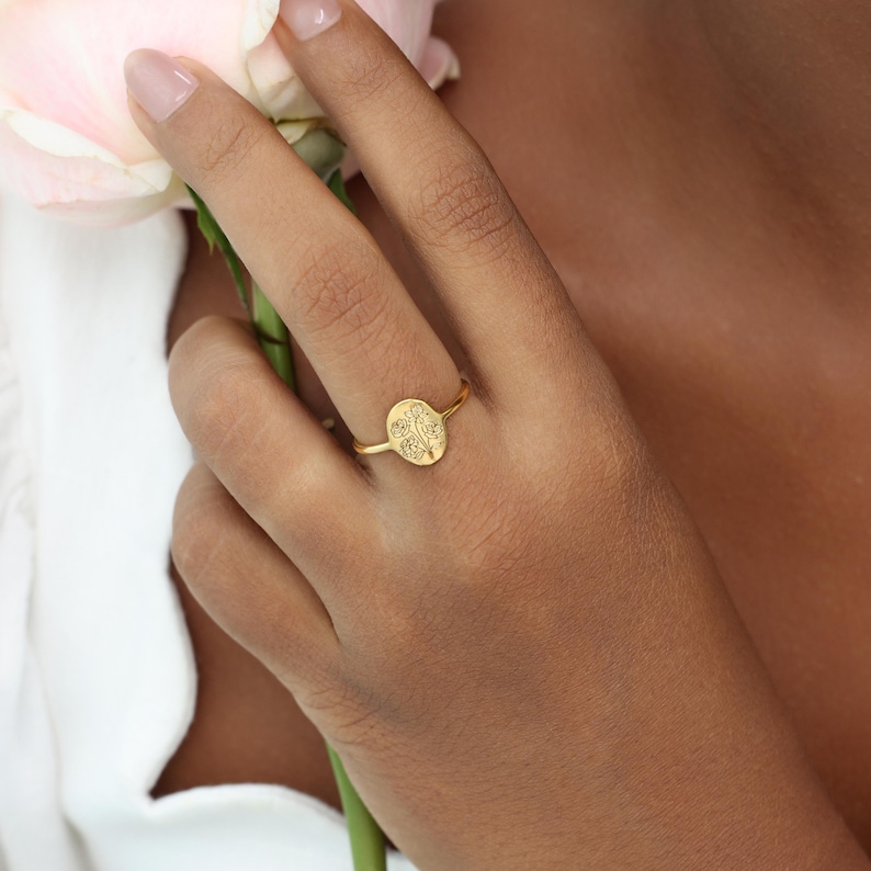 Family Florals Ring | Multiple Birth Flower Jewelry | Mother's Day Giftss | Christmas Gifts image 8