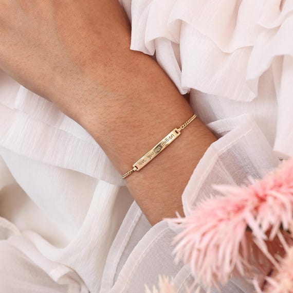 Actual Handwriting Bracelet | Handwritten Name Jewelry | Skinny Bar | Mother's Day Gifts | Christmas Gifts