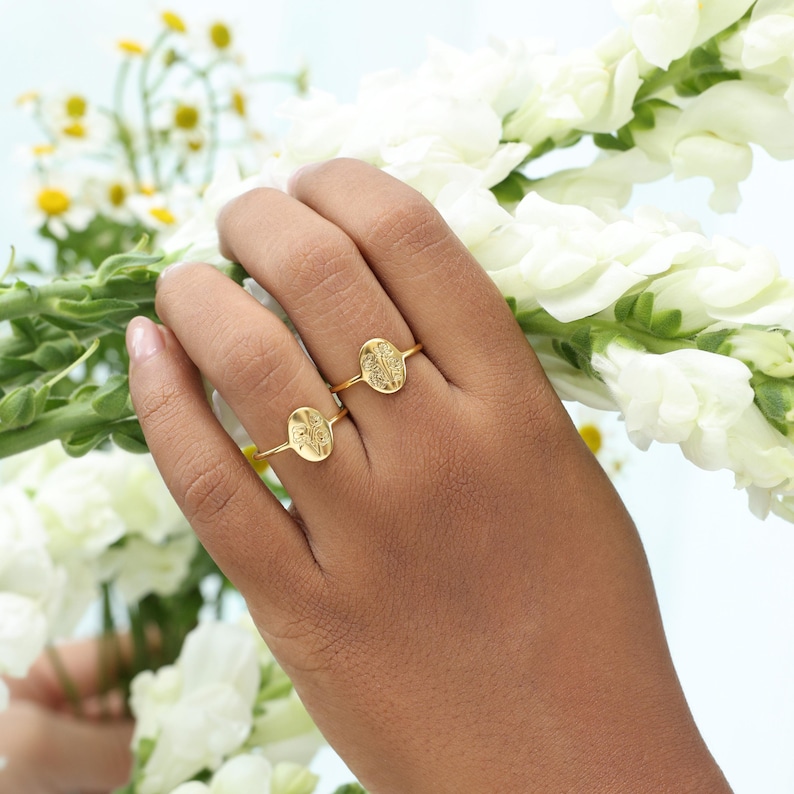 Family Florals Ring | Multiple Birth Flower Jewelry | Mother's Day Giftss | Christmas Gifts image 4