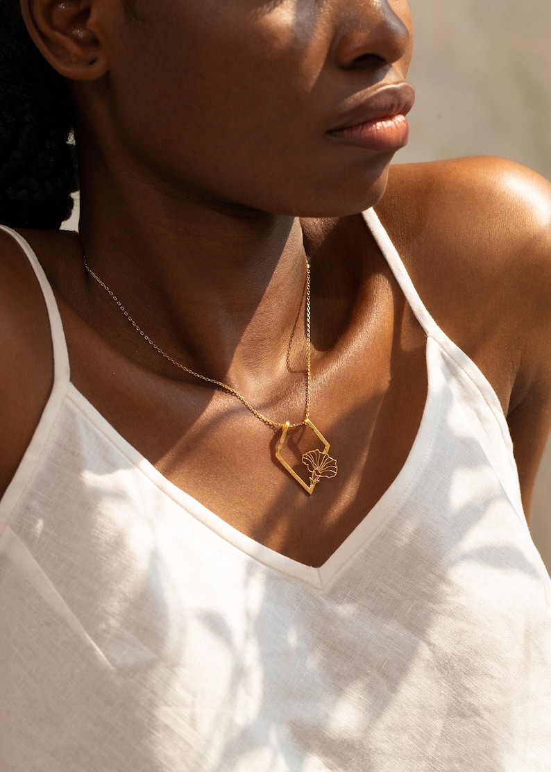 Mother's Day Gifts | September Flower - Morning Glory Flowers Necklace | Gift for Bridesmaids | Birthday | Flora - Ring holder necklaces Bild 4