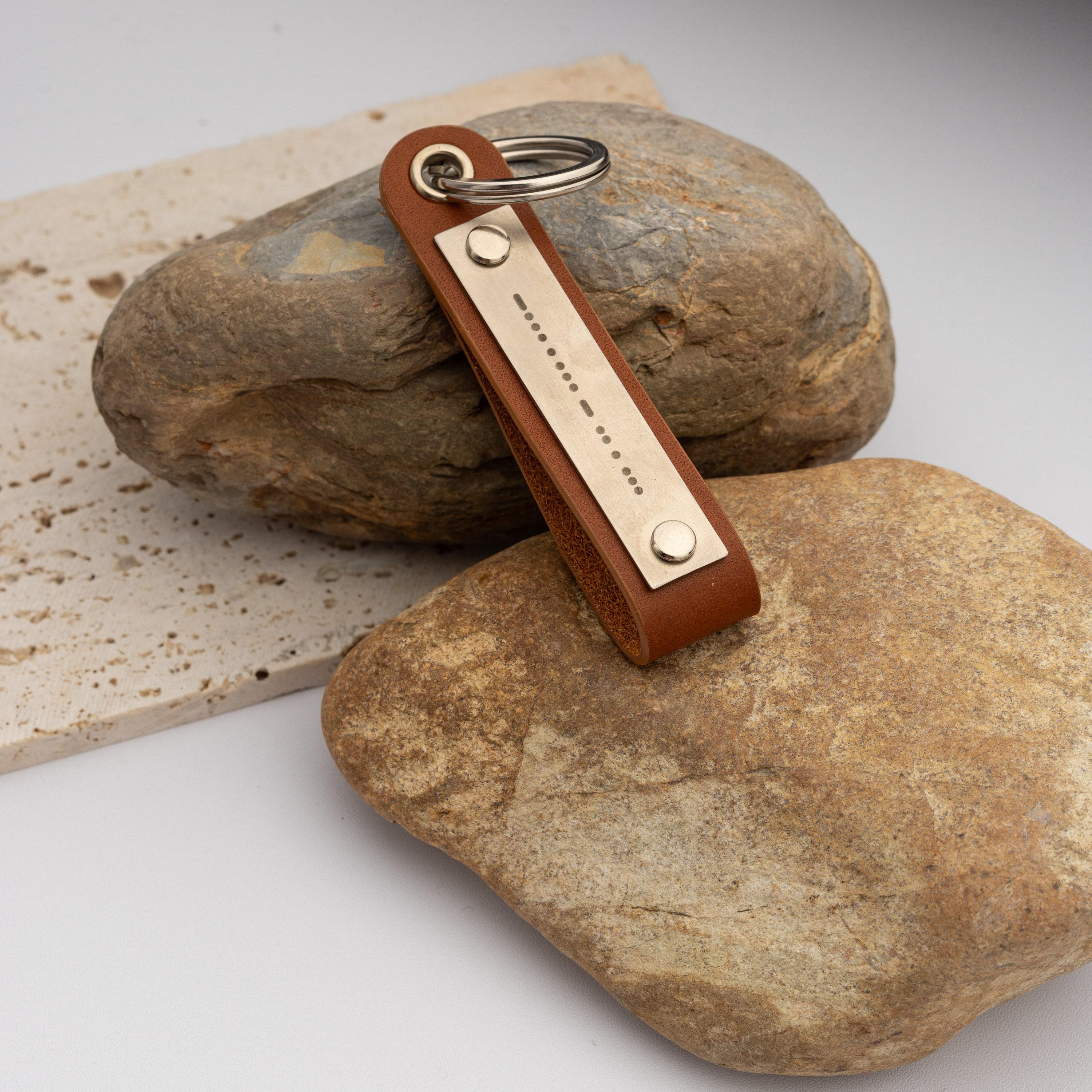 Morse Code Keychain| Custom Leather Keychains | Wedding Giveaway ...