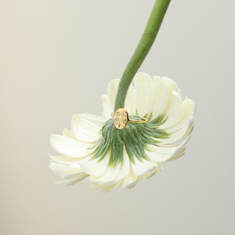 Family Florals Ring | Multiple Birth Flower Jewelry | Mother's Day Giftss | Christmas Gifts image 7