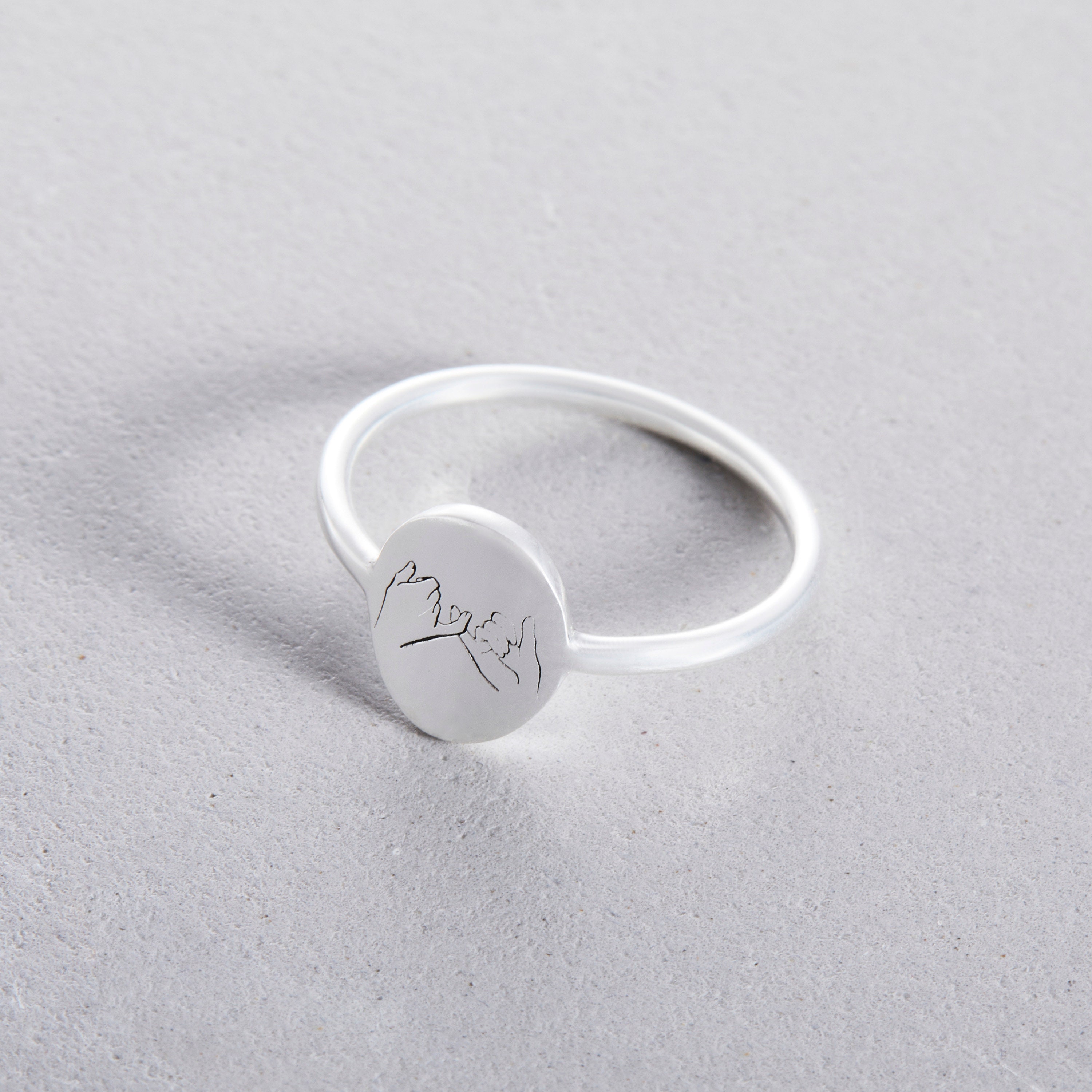Personalized Pinky Promise Ring Custom Dainty Ring Etsy UK