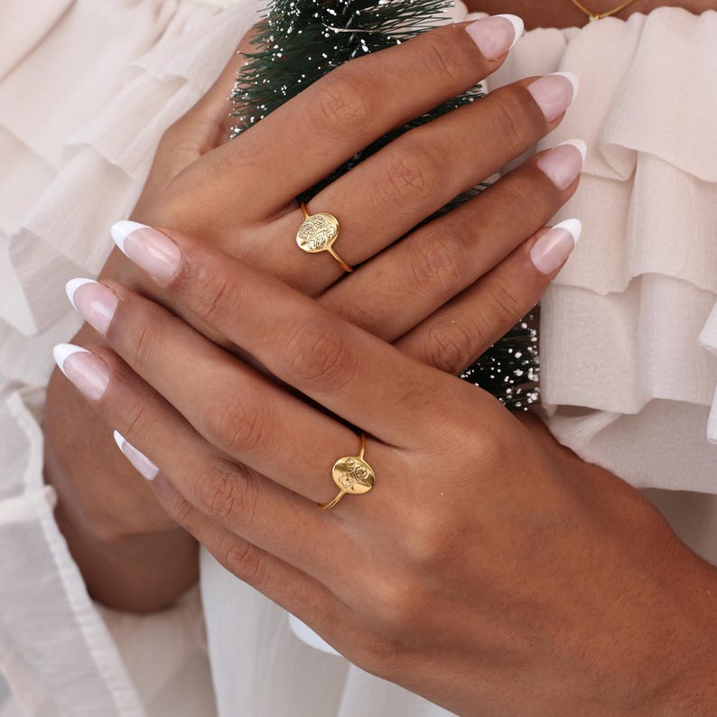 Family Florals Ring | Multiple Birth Flower Jewelry | Mother's Day Giftss | Christmas Gifts image 7