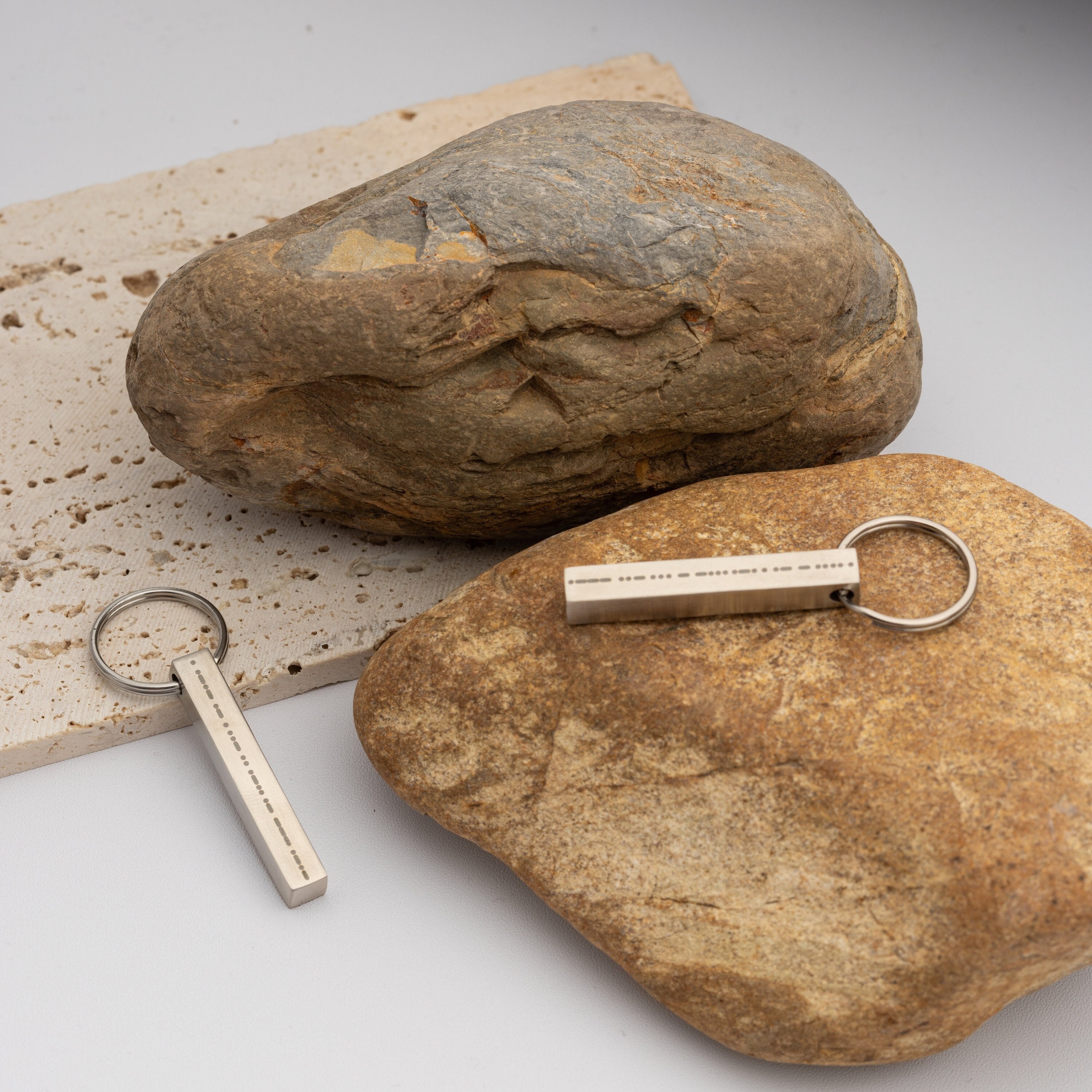 Morse Code Bar Keychain TSK Silver | Hidden Message Keychains | Family ...