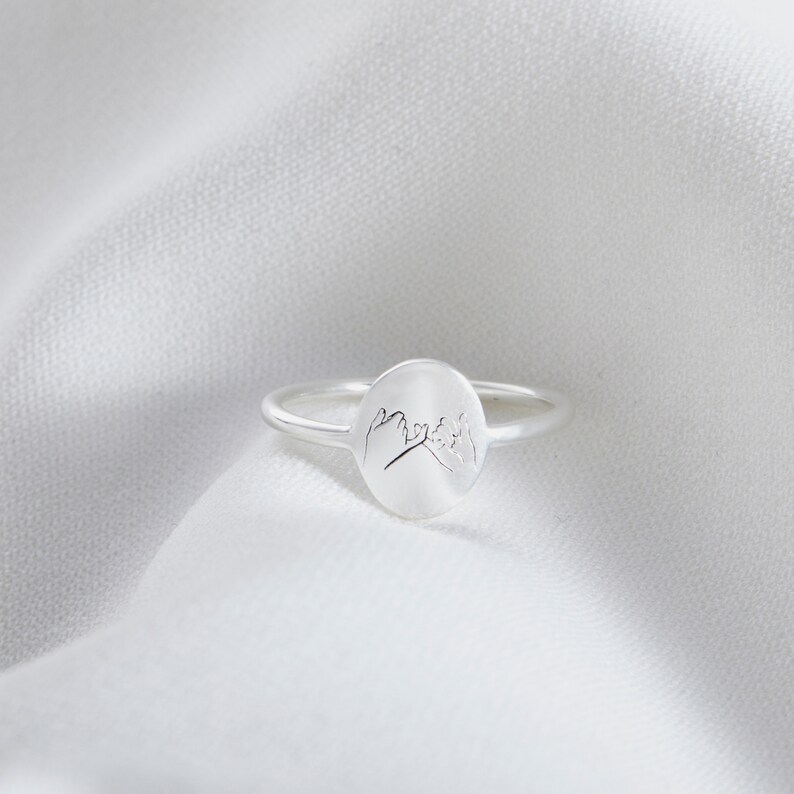 Personalized Pinky Promise Ring Custom Dainty Ring Etsy