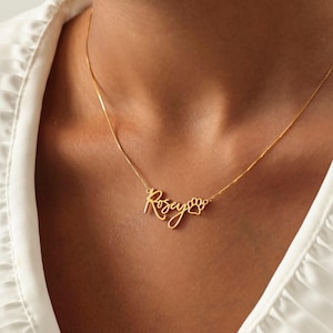 Collar personalizado con nombre de mascota y huella de pata / Joyería con nombre de perro/gato / Regalos para amantes de las mascotas imagen 1