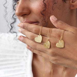 Fingerprint Heart Necklace | Signature/ Handwriting Memorial Jewelry | Mother's Day - Christmas Gifts image 6