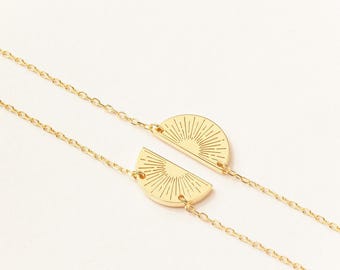 Ready To Ship | You Are My Sunshine Necklace TSK Silver | Half Circle Sun Jewelry | Valentine Gifts