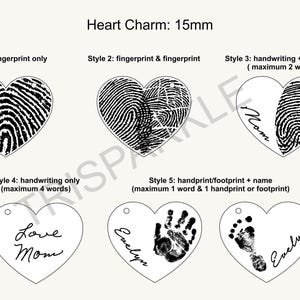 Fingerprint Heart Necklace | Signature/ Handwriting Memorial Jewelry | Mother's Day - Christmas Gifts image 3