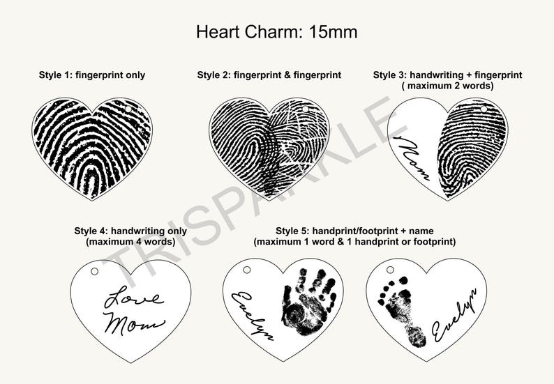 Fingerprint Heart Necklace | Signature/ Handwriting Memorial Jewelry | Mother's Day - Christmas Gifts image 3