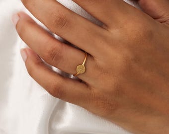 Mini Circle Paw Ring | Detailed Print Jewelry | Mother's Day - Christmas | Pet Lovers Gift