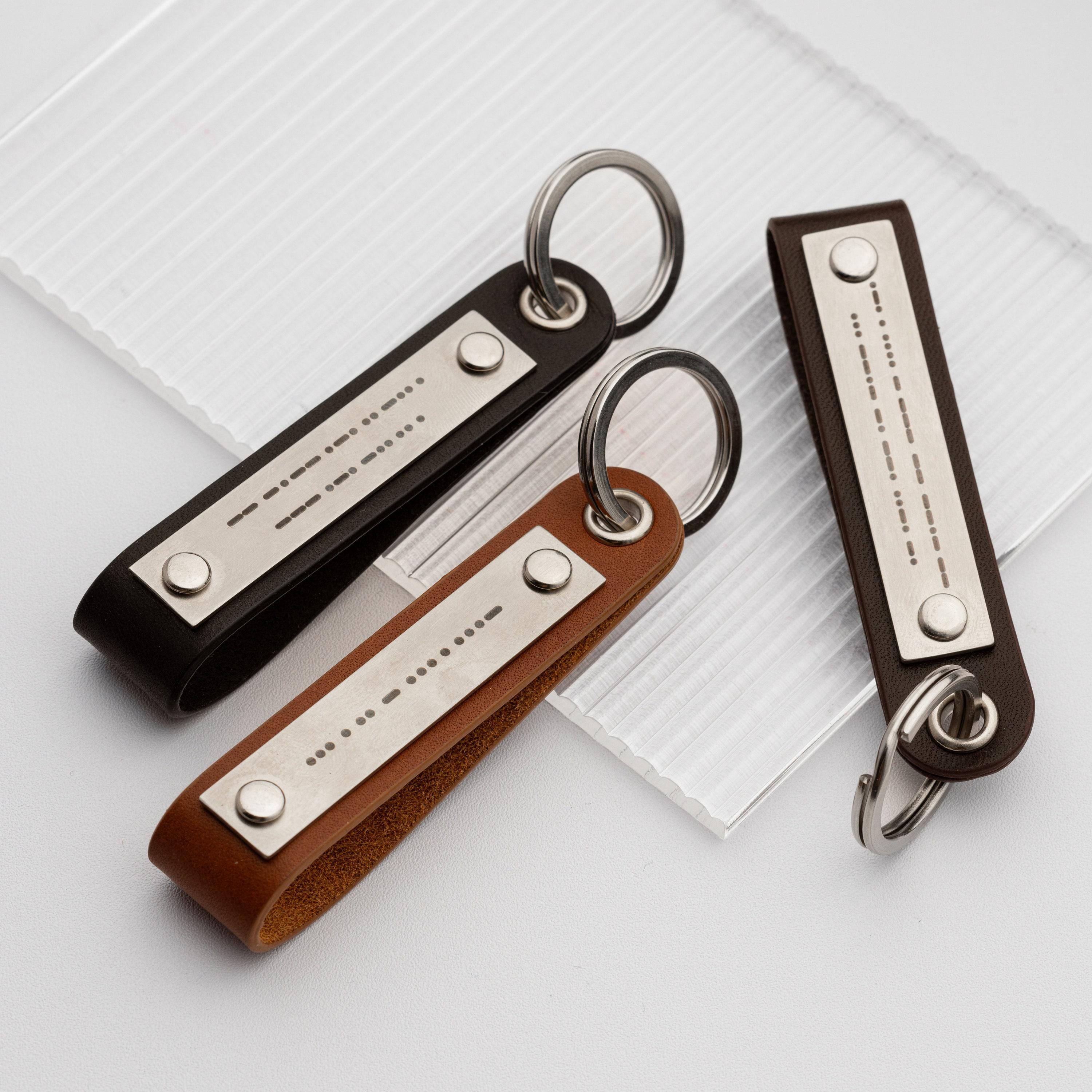 Morse Code Keychain| Custom Leather Keychains | Wedding Giveaway ...