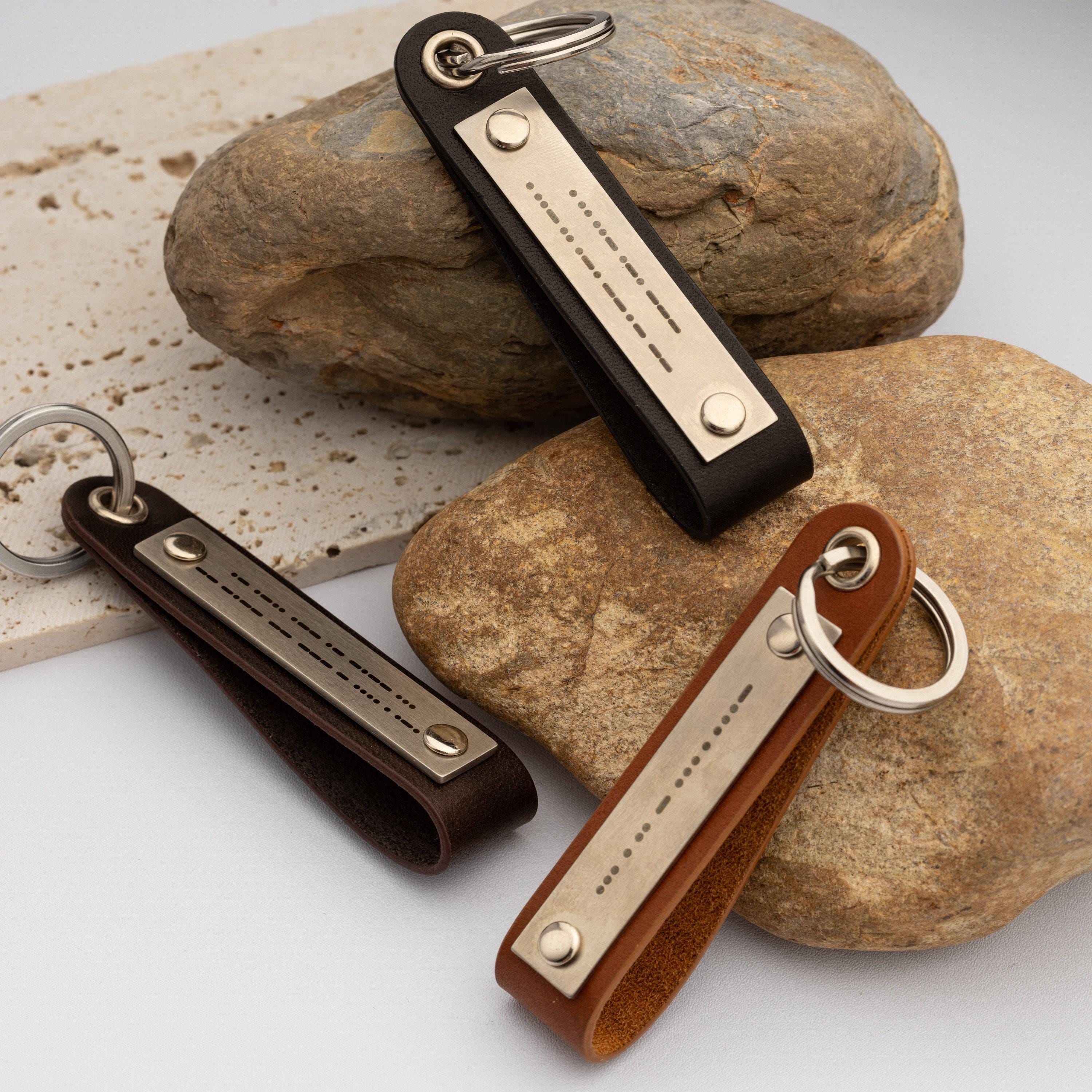 Morse Code Keychain| Custom Leather Keychains | Wedding Giveaway ...