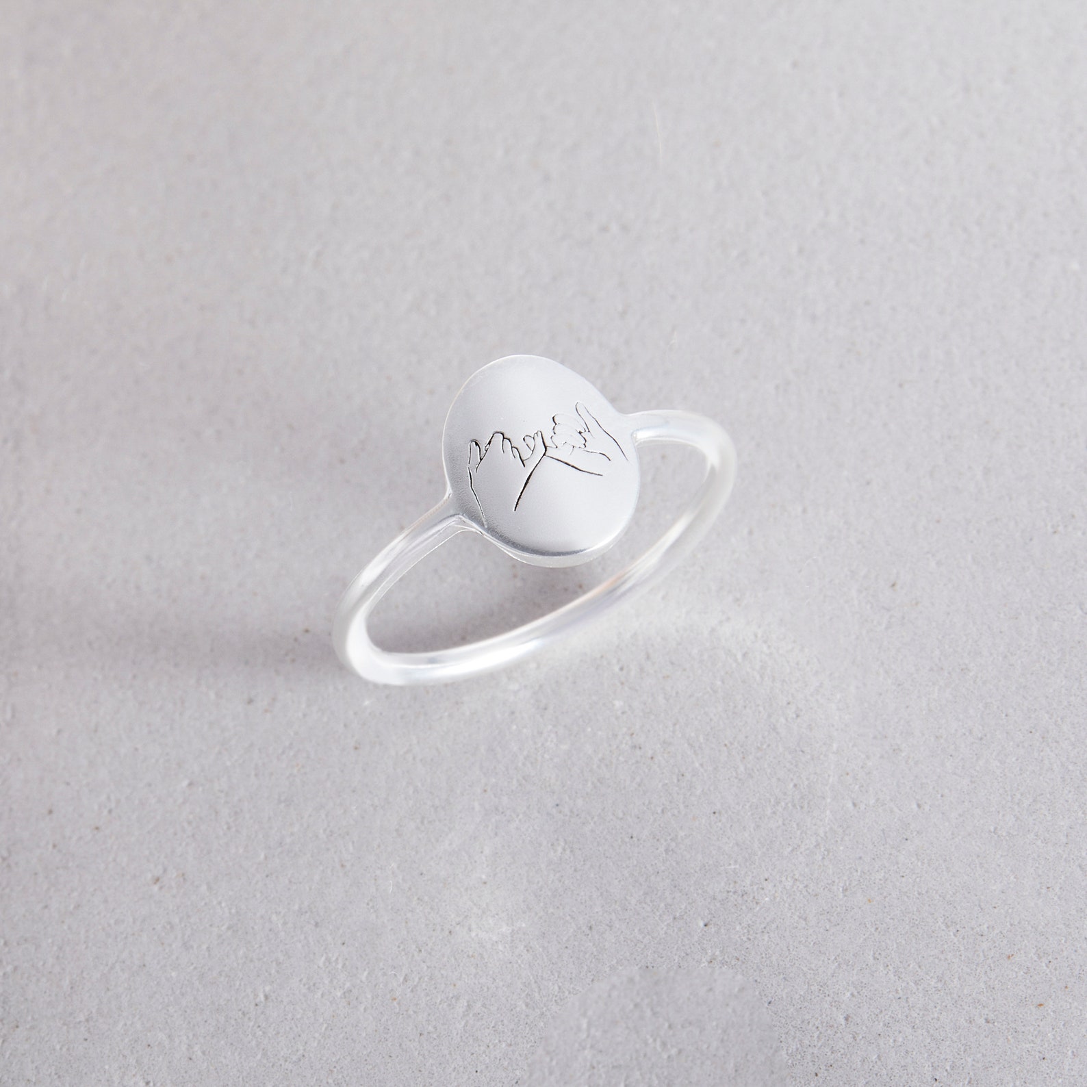 Personalized Pinky Promise Ring Custom Dainty Ring Everyday Statement