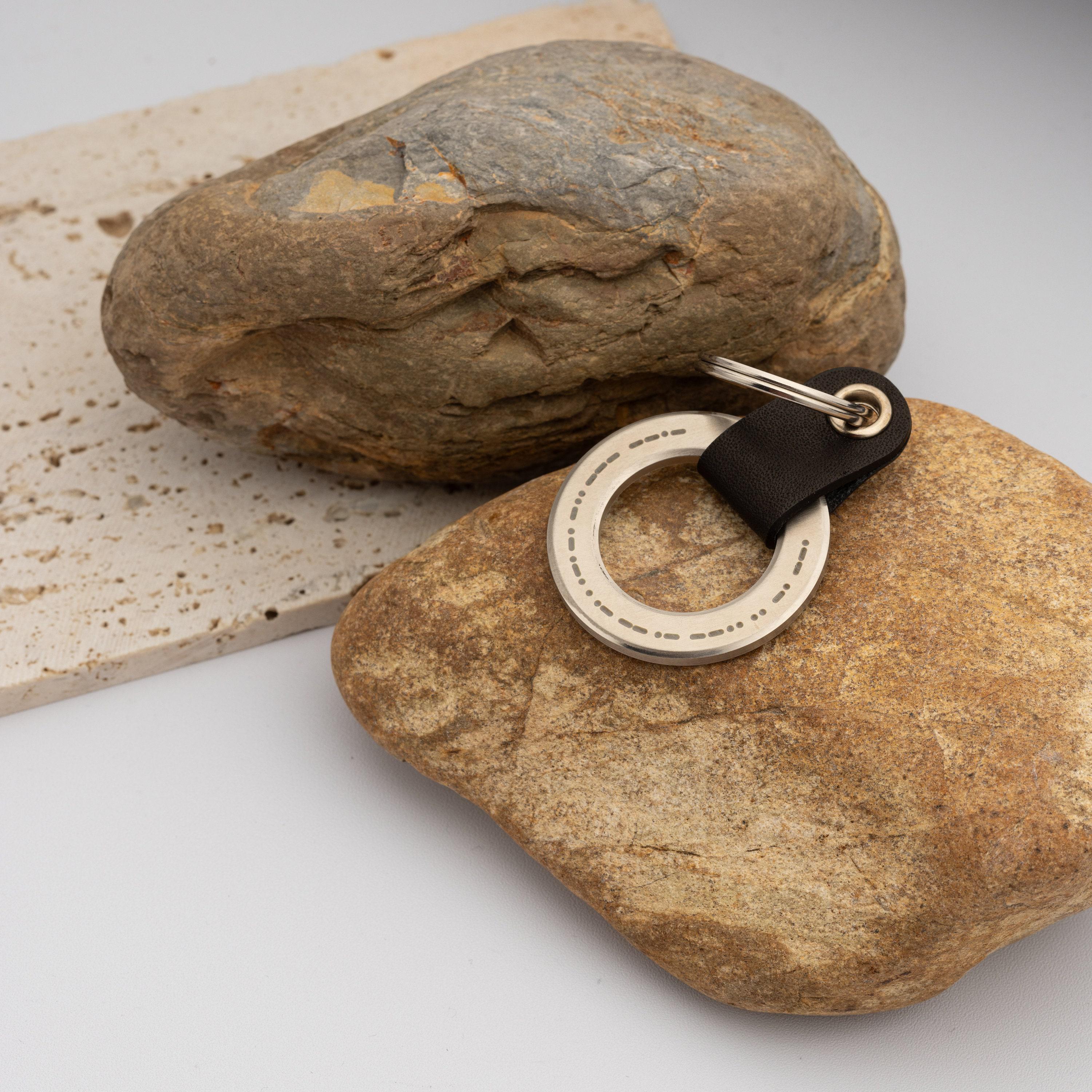 Morse Code Leather Keychain | Hidden Message Gift | Custom Leather ...