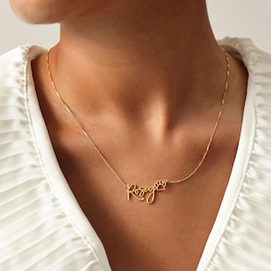 Collar personalizado con nombre de mascota y huella de pata / Joyería con nombre de perro/gato / Regalos para amantes de las mascotas imagen 4