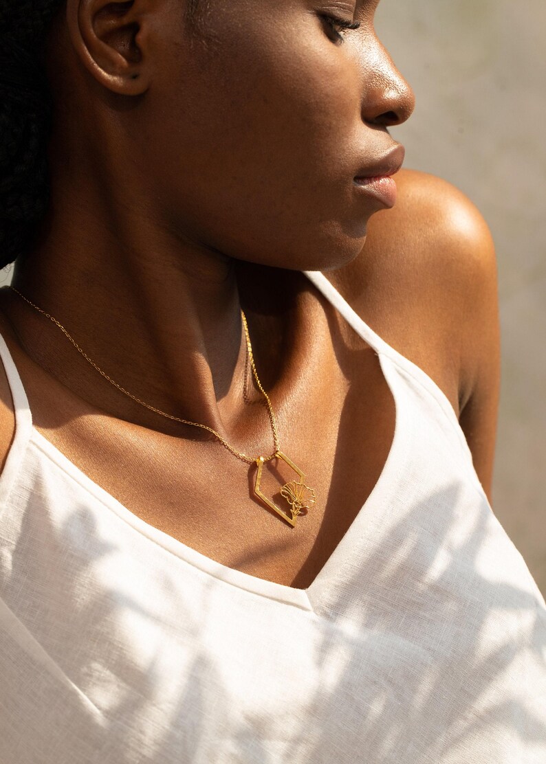 Mother's Day Gifts | September Flower - Morning Glory Flowers Necklace | Gift for Bridesmaids | Birthday | Flora - Ring holder necklaces Bild 6