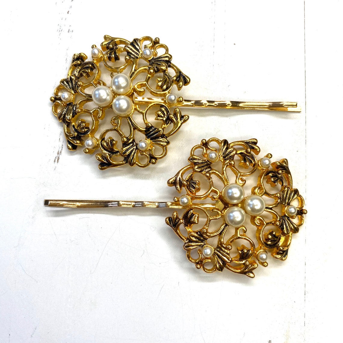 Vintage Gold Hair Pins Vintage Gold Wedding Hair Clips Etsy