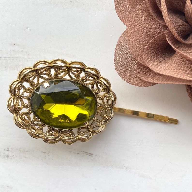 Green Vintage Hair Clip Antique Hair Clip Victorian Hair | Etsy