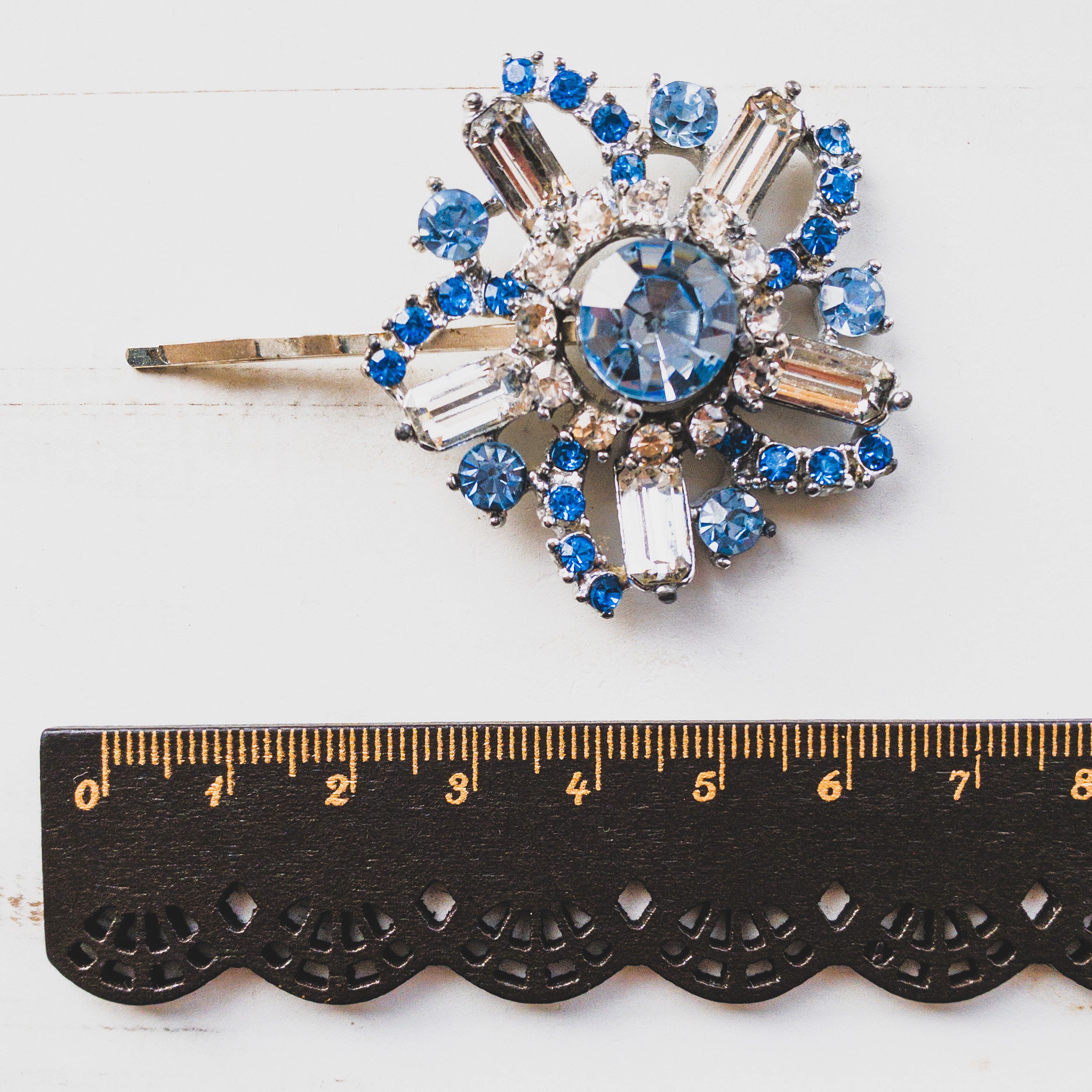 Vintage Blue Hair Clip Vintage Blue Hair Pin Art Deco Blue Etsy UK