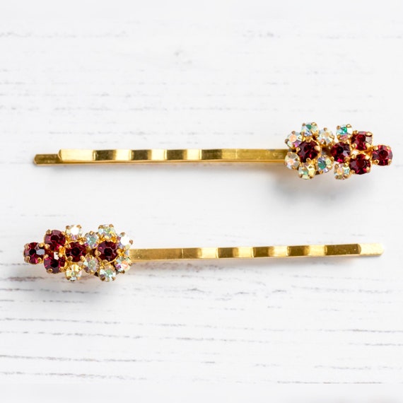 1940s Vintage Red Hair Pins, Antique Red Hair Cli… - image 8