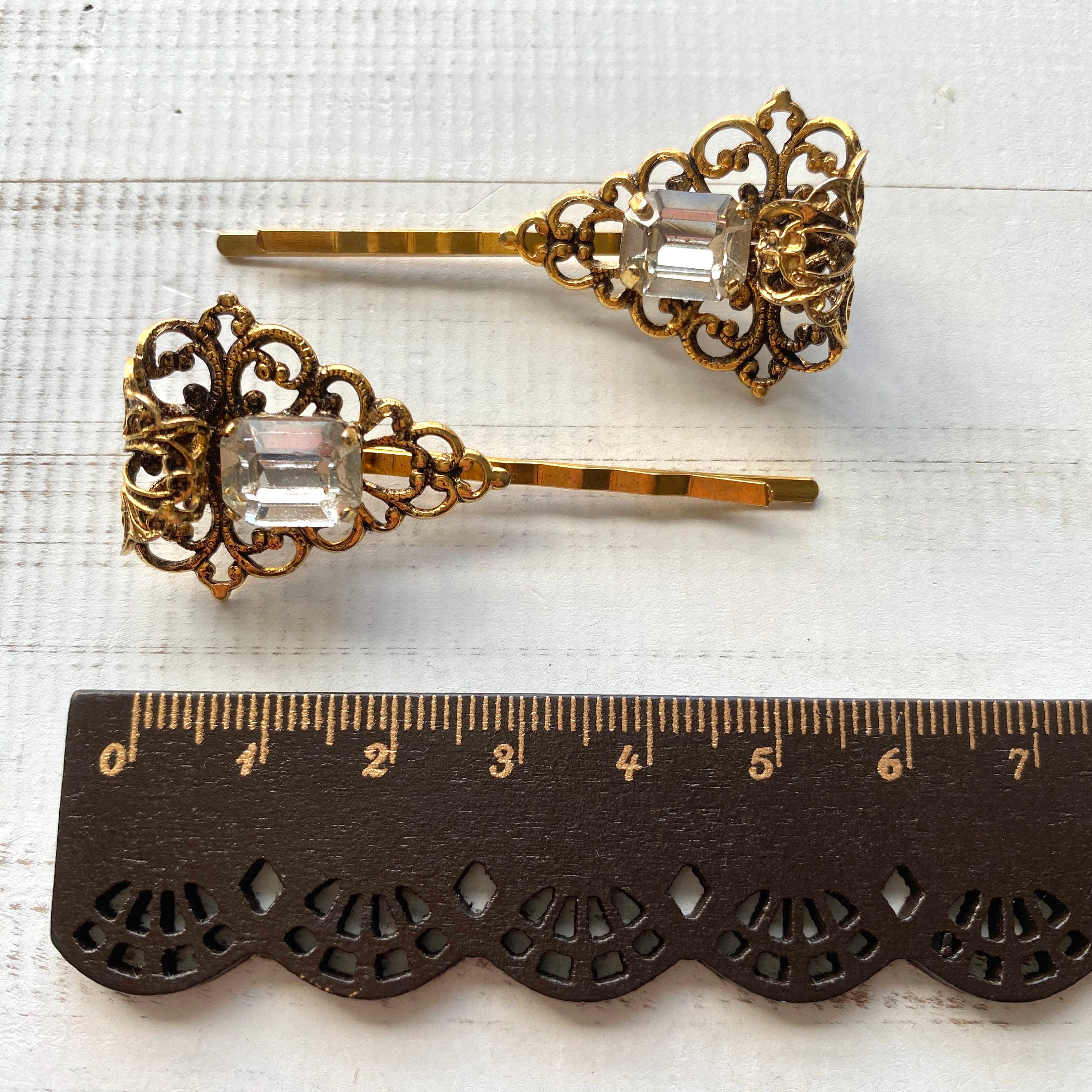 Vintage Victorian Hair Clips Vintage Gold Hair Clips Etsy