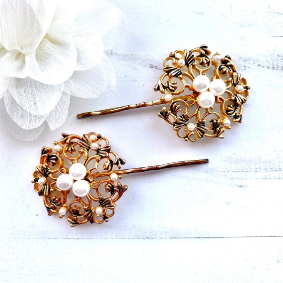 Vintage Hair Pins Antique Gold Hair Clips Vintage Pearl Hair - Etsy UK Vintage Hair Pins Antique Gold Hair Clips Vintage Pearl Hair - Etsy UK