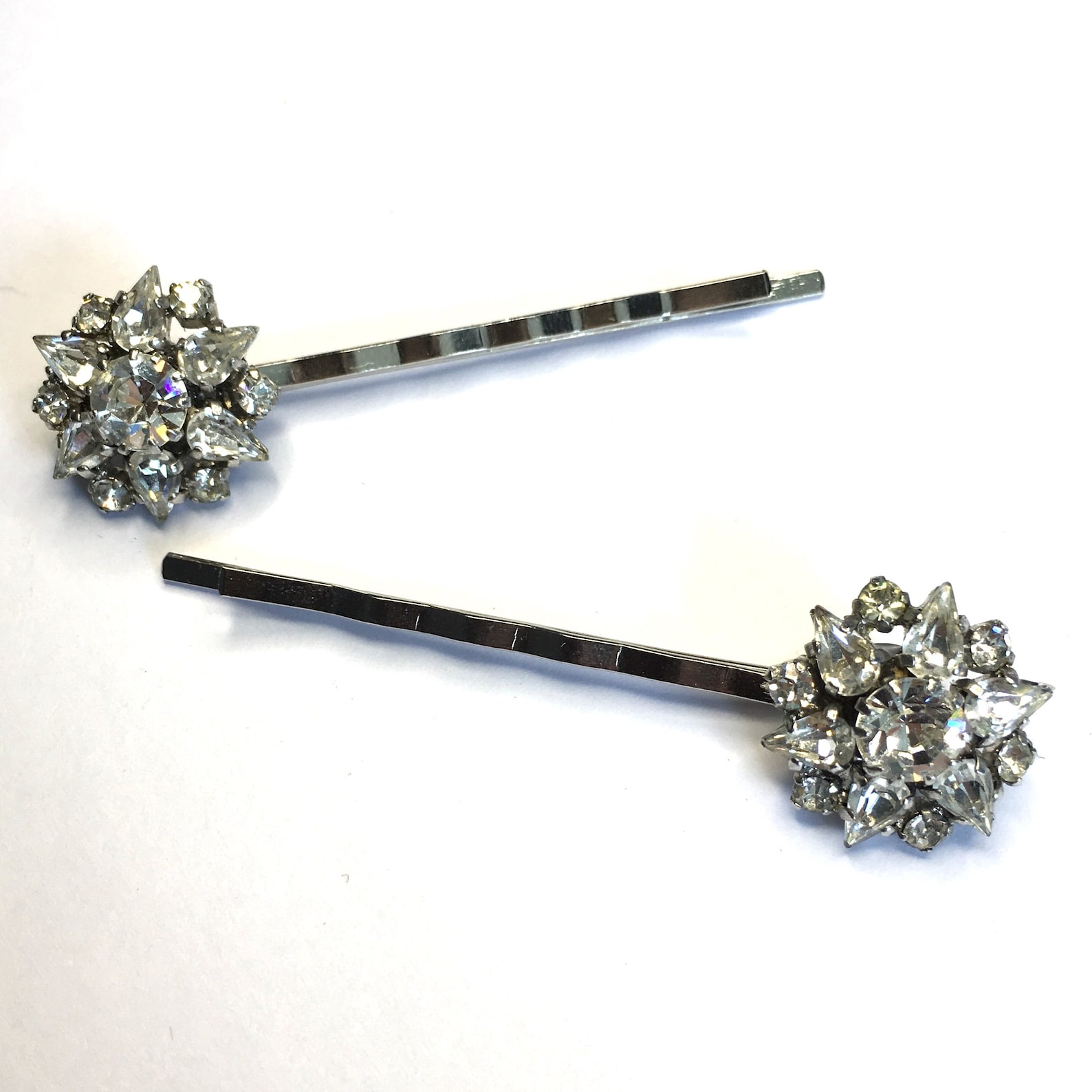 Vintage 1950s Hair Clips Vintage Rhinestone Hair Clips Star Etsy