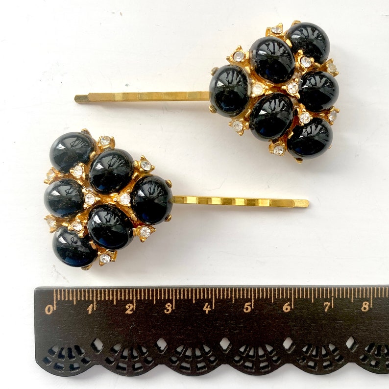 Art Deco Hair Clips Vintage Black Hair Pins 1950s Hair Etsy UK